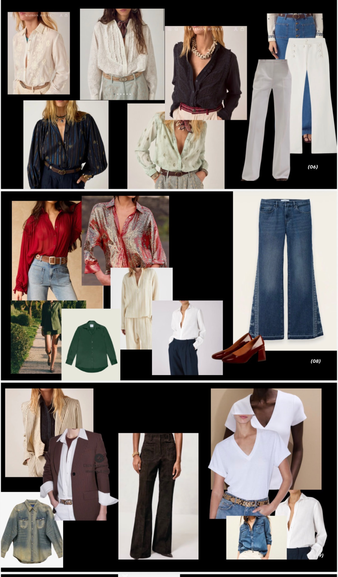 Women's lookbook garment plates