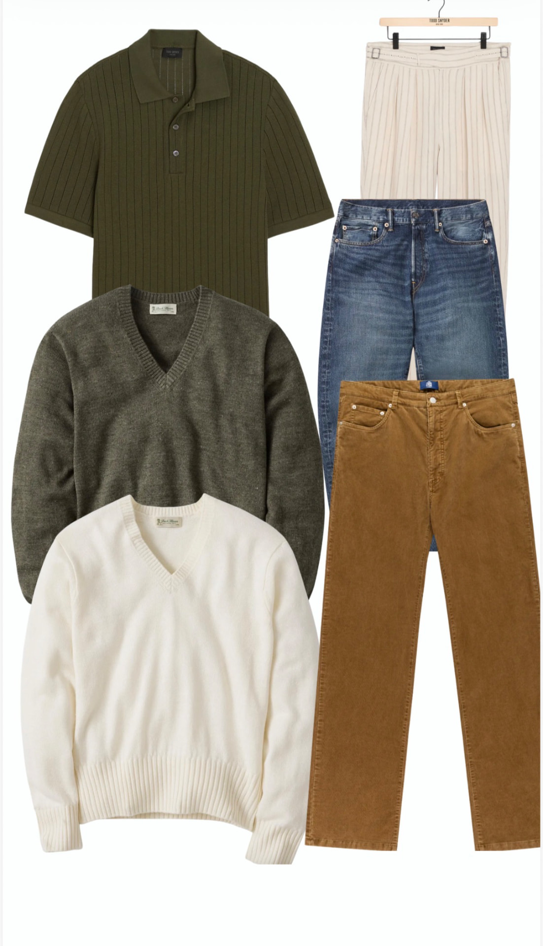 Men's lookbook knitwear and trousers
